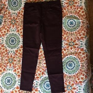 Burgundy High Rise Skinny Jeans